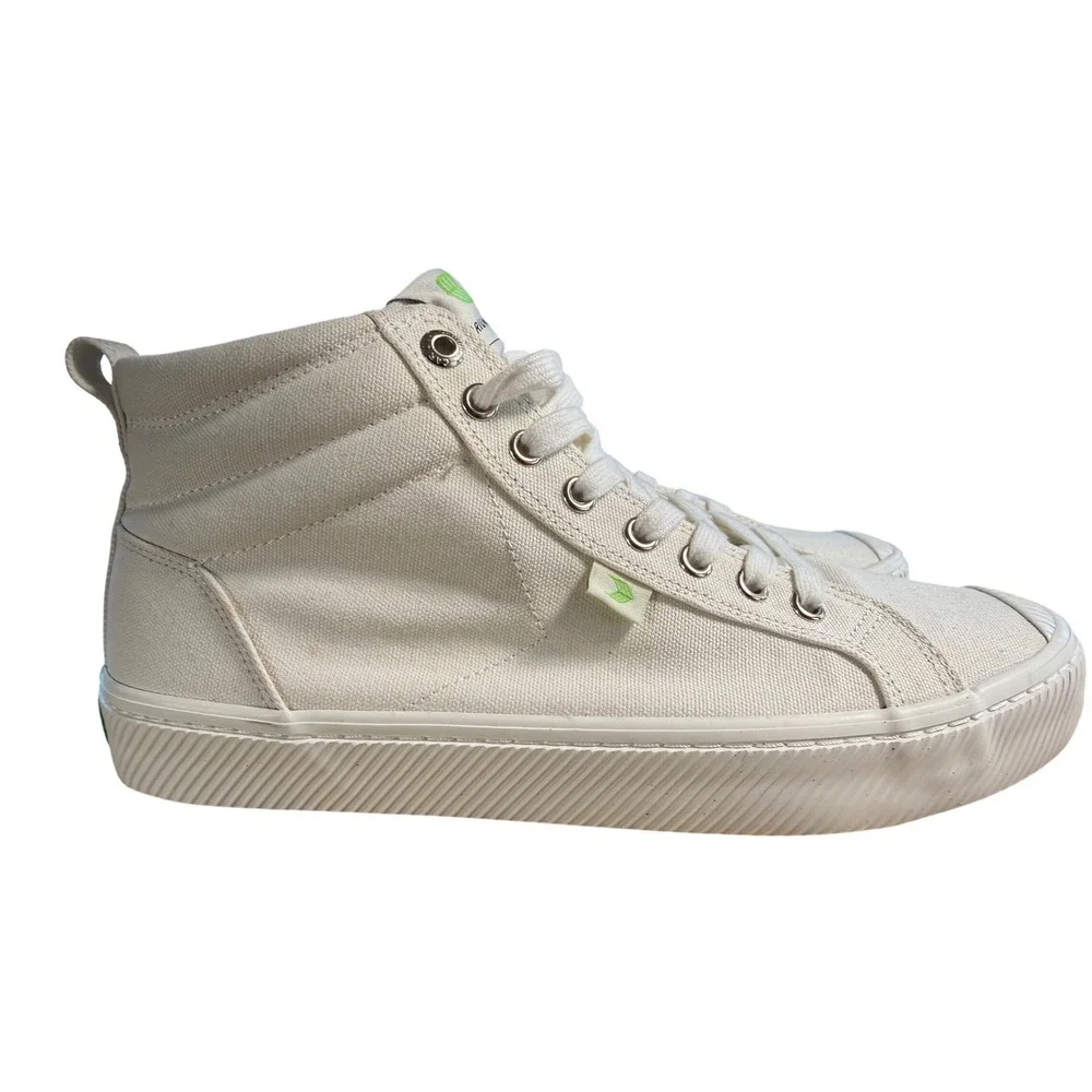 Cariuma OCA High Off-White Canvas Sneakers Mens 8.5 Womens‎ 10 XS 100303W01M